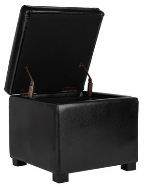 Safavieh Jonathan Contemporary Flip-Top Ottoman With Hidden Storage For Modern Living Spaces And Style Black HUD4007B