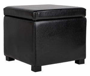 Safavieh Jonathan Contemporary Flip-Top Ottoman With Hidden Storage For Modern Living Spaces And Style Black HUD4007B