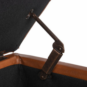 Safavieh Jonathan Contemporary Flip-Top Ottoman With Hidden Storage For Modern Living Spaces And Style Saddle HUD4007C