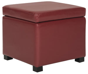 Safavieh Jonathan Contemporary Flip-Top Ottoman With Hidden Storage For Modern Living Spaces And Style Red HUD4007R