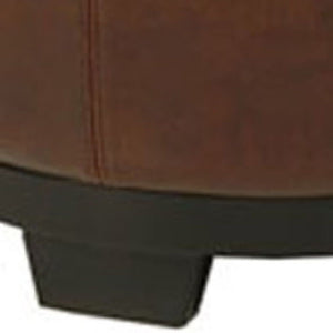 Safavieh Round Storage Tray Ottoman - Stylish Dual-Purpose Design With Hidden Storage & Plush Leather Cushion HUD4045C