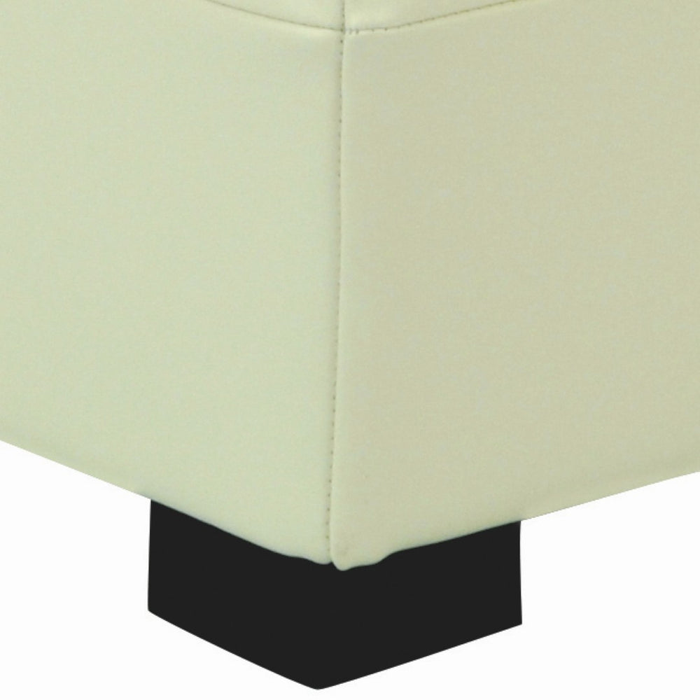Safavieh Roberto Single Storage Ottoman - Chic Off-White Leather, Stylish Beechwood Legs & Versatile Use! HUD4061A