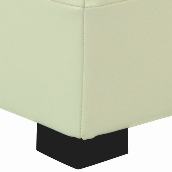 Safavieh Roberto Single Storage Ottoman - Chic Off-White Leather, Stylish Beechwood Legs & Versatile Use! HUD4061A
