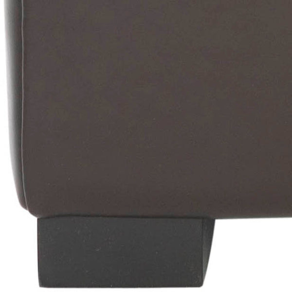 Safavieh Lorenzo Small Flip Top Ottoman: Stylish Brown Leather Cube For Storage & Modern Decor Enhancement HUD4063C