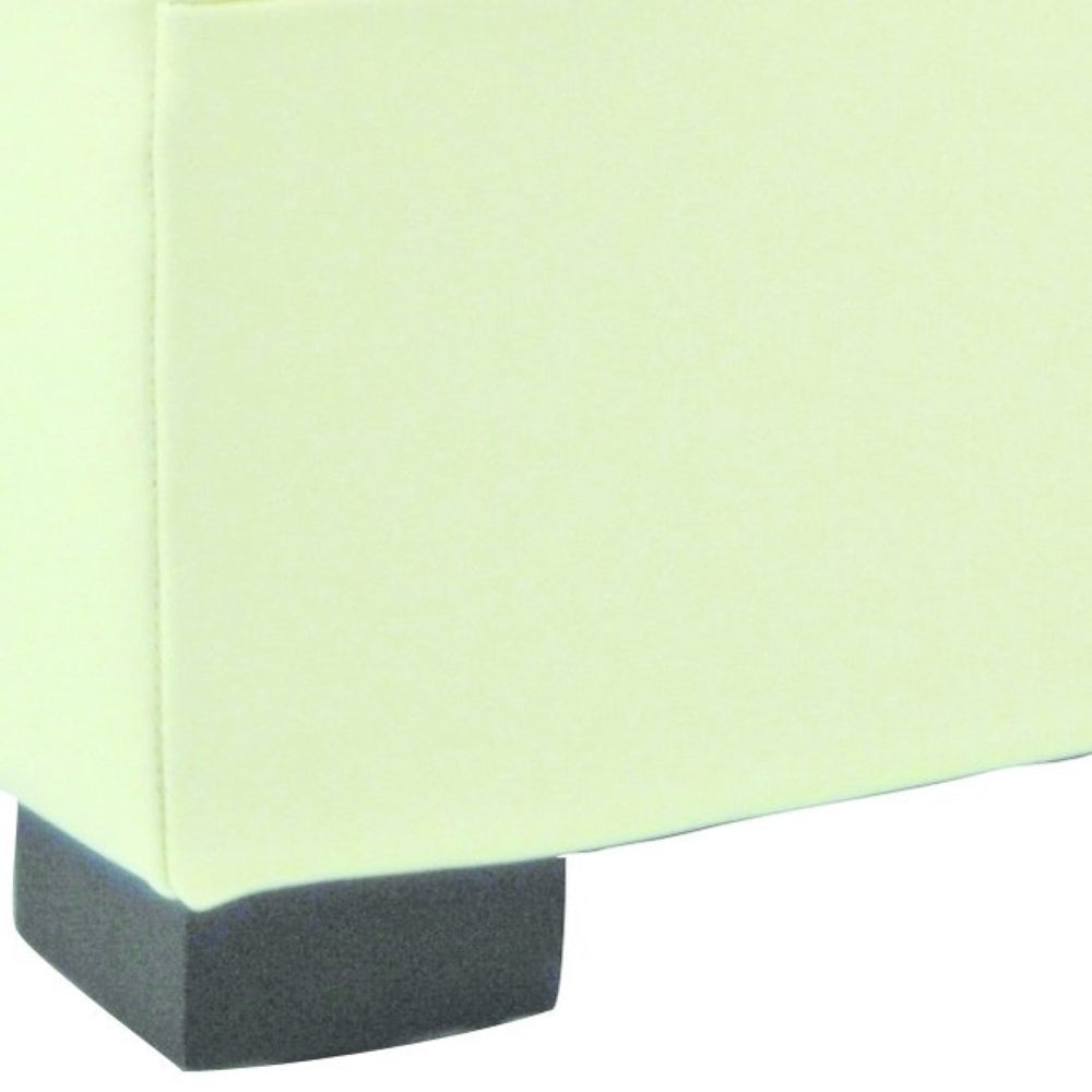 Safavieh Lorenzo Medium Flip-Top Ottoman - Stylish Off-White Leather Storage Solution With Extra Seating Option HUD4064A