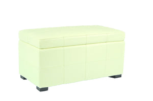 Safavieh Lorenzo Medium Flip-Top Ottoman - Stylish Off-White Leather Storage Solution With Extra Seating Option HUD4064A