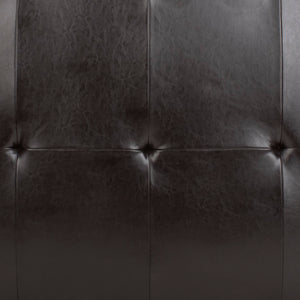 Safavieh Jordan Cocktail Ottoman - Stylish Quilted Leather Accent For Modern Living Spaces & Versatile Use Brown HUD4066A