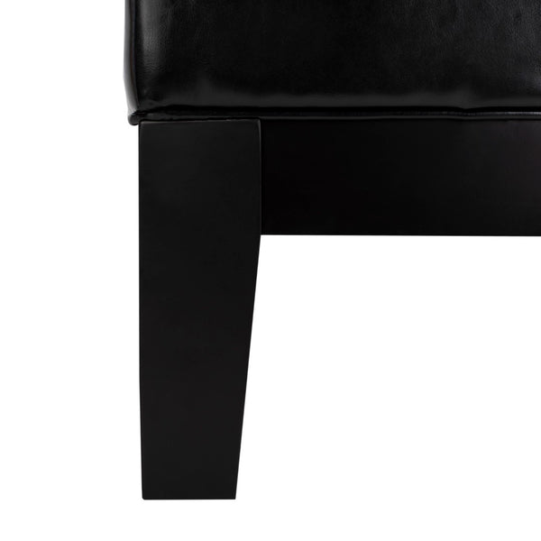 Safavieh Jordan Cocktail Ottoman - Stylish Quilted Leather Accent For Modern Living Spaces & Versatile Use Black HUD4066B