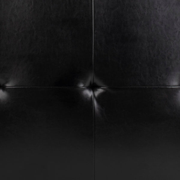 Safavieh Jordan Cocktail Ottoman - Stylish Quilted Leather Accent For Modern Living Spaces & Versatile Use Black HUD4066B