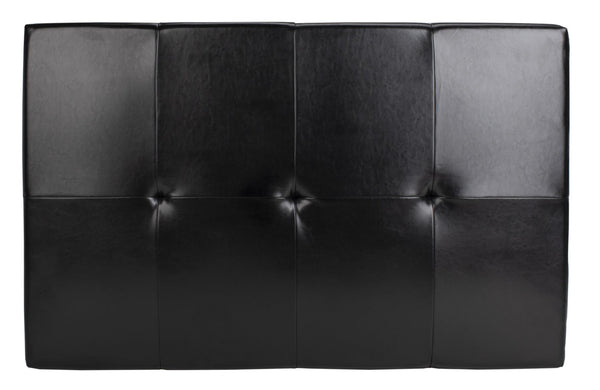 Safavieh Jordan Cocktail Ottoman - Stylish Quilted Leather Accent For Modern Living Spaces & Versatile Use Black HUD4066B