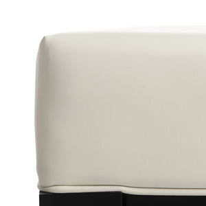 Safavieh Jordan Cocktail Ottoman - Stylish Quilted Leather Accent For Modern Living Spaces & Versatile Use Off White HUD4066C