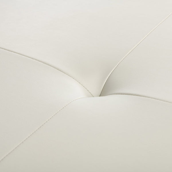 Safavieh Jordan Cocktail Ottoman - Stylish Quilted Leather Accent For Modern Living Spaces & Versatile Use Off White HUD4066C