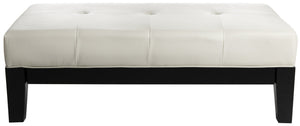 Safavieh Jordan Cocktail Ottoman - Stylish Quilted Leather Accent For Modern Living Spaces & Versatile Use Off White HUD4066C