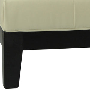 Safavieh Jordan Cocktail Ottoman - Stylish Quilted Leather Accent For Modern Living Spaces & Versatile Use Off White HUD4066C