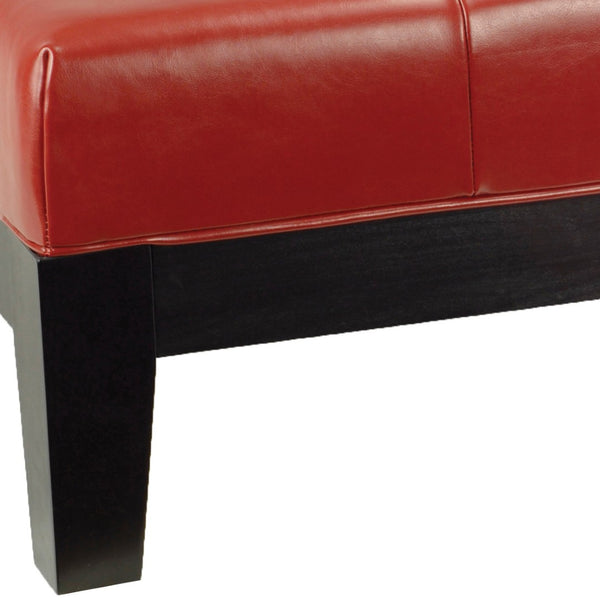 Safavieh Jordan Cocktail Ottoman - Stylish Quilted Leather Accent For Modern Living Spaces & Versatile Use Red HUD4066R