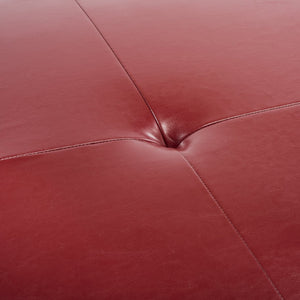 Safavieh Jordan Cocktail Ottoman - Stylish Quilted Leather Accent For Modern Living Spaces & Versatile Use Red HUD4066R