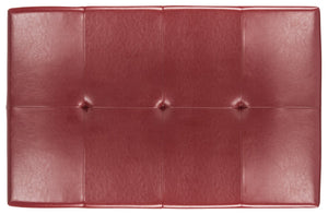 Safavieh Jordan Cocktail Ottoman - Stylish Quilted Leather Accent For Modern Living Spaces & Versatile Use Red HUD4066R