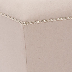 Safavieh Mason Fabric Ottoman In Taupe – Stylish And Versatile Upholstered Bench For Modern Living Spaces Taupe Linen Hud4068f