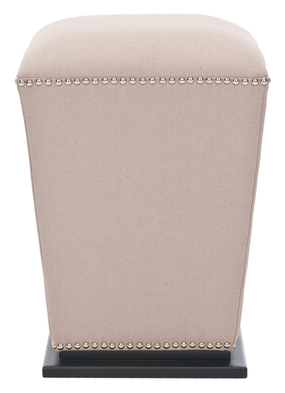 Safavieh Mason Fabric Ottoman In Taupe – Stylish And Versatile Upholstered Bench For Modern Living Spaces Taupe Linen Hud4068f