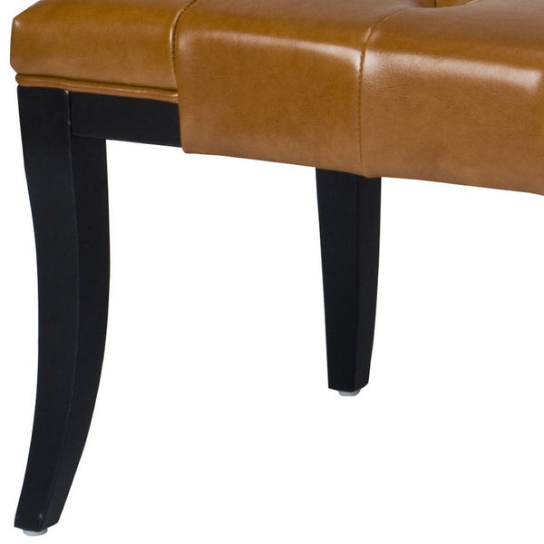 Safavieh Tyler Bench - Elegant Leather Upholstered Seating With Timeless Tufting And Stylish Beech Wood Frame Saddle HUD4069C
