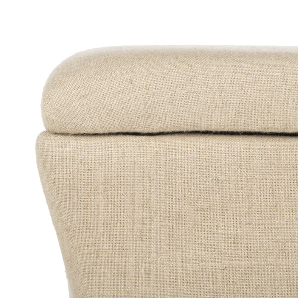 Safavieh Aroura Storage Bench - Elegant Beige Linen-Weave Upholstered Seating With Hidden Storage Solution Black/Beige HUD4071A