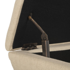 Safavieh Aroura Storage Bench - Elegant Beige Linen-Weave Upholstered Seating With Hidden Storage Solution Black/Beige HUD4071A