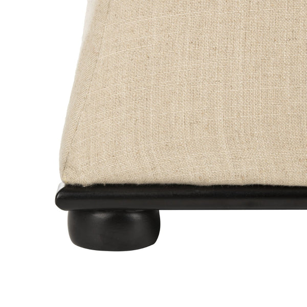 Safavieh Aroura Storage Bench - Elegant Beige Linen-Weave Upholstered Seating With Hidden Storage Solution Black/Beige HUD4071A