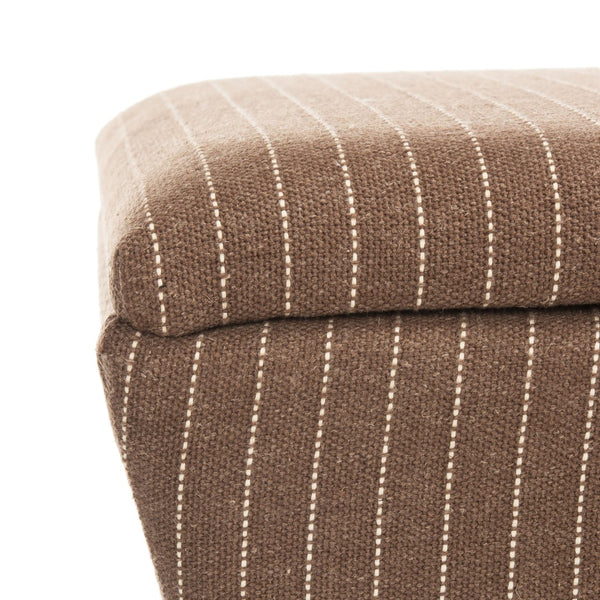 Safavieh Aroura Storage Bench - Elegant Beige Linen-Weave Upholstered Seating With Hidden Storage Solution Black/Brown/Cream HUD4071C