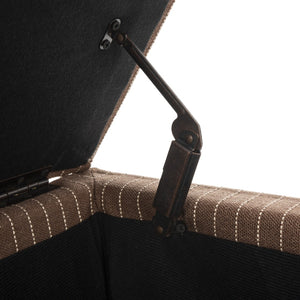 Safavieh Aroura Storage Bench - Elegant Beige Linen-Weave Upholstered Seating With Hidden Storage Solution Black/Brown/Cream HUD4071C
