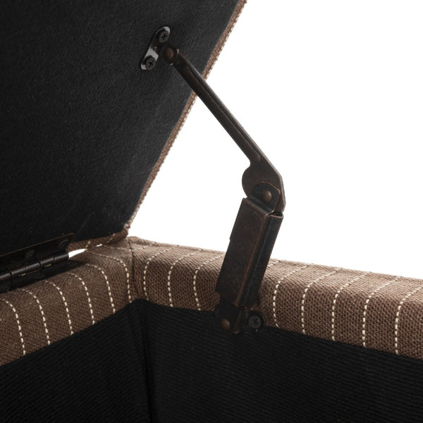 Safavieh Aroura Storage Bench - Elegant Beige Linen-Weave Upholstered Seating With Hidden Storage Solution Black/Brown/Cream HUD4071C