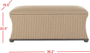 Safavieh Aroura Storage Bench - Elegant Beige Linen-Weave Upholstered Seating With Hidden Storage Solution Black/Brown/Cream HUD4071C