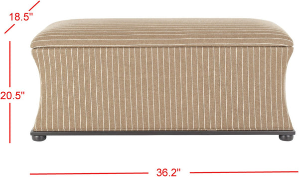Safavieh Aroura Storage Bench - Elegant Beige Linen-Weave Upholstered Seating With Hidden Storage Solution Black/Brown/Cream HUD4071C