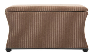 Safavieh Aroura Storage Bench - Elegant Beige Linen-Weave Upholstered Seating With Hidden Storage Solution Black/Brown/Cream HUD4071C