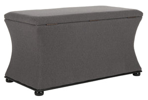 Safavieh Aroura Storage Bench - Elegant Beige Linen-Weave Upholstered Seating With Hidden Storage Solution Black/Grey HUD4071E