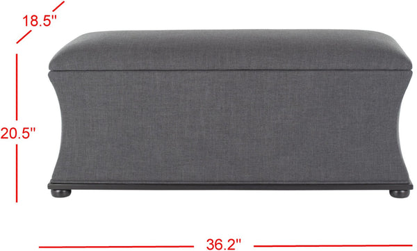 Safavieh Aroura Storage Bench - Elegant Beige Linen-Weave Upholstered Seating With Hidden Storage Solution Black/Grey HUD4071E