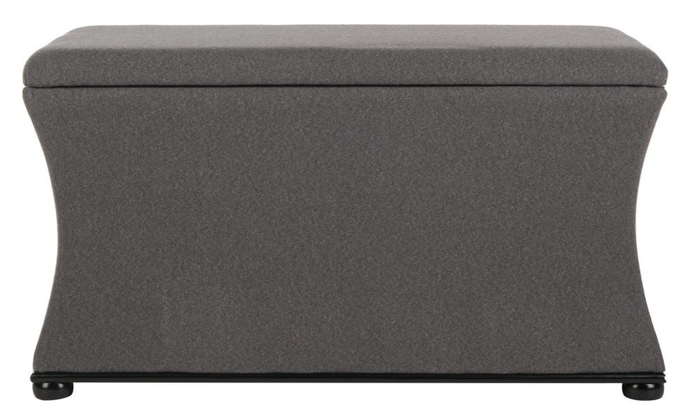 Safavieh Aroura Storage Bench - Elegant Beige Linen-Weave Upholstered Seating With Hidden Storage Solution Black/Grey HUD4071E