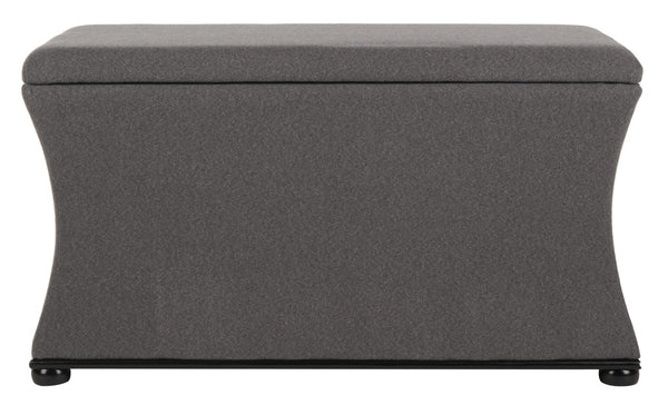 Safavieh Aroura Storage Bench - Elegant Beige Linen-Weave Upholstered Seating With Hidden Storage Solution Black/Grey HUD4071E