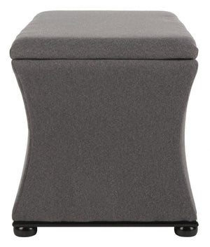 Safavieh Aroura Storage Bench - Elegant Beige Linen-Weave Upholstered Seating With Hidden Storage Solution Black/Grey HUD4071E