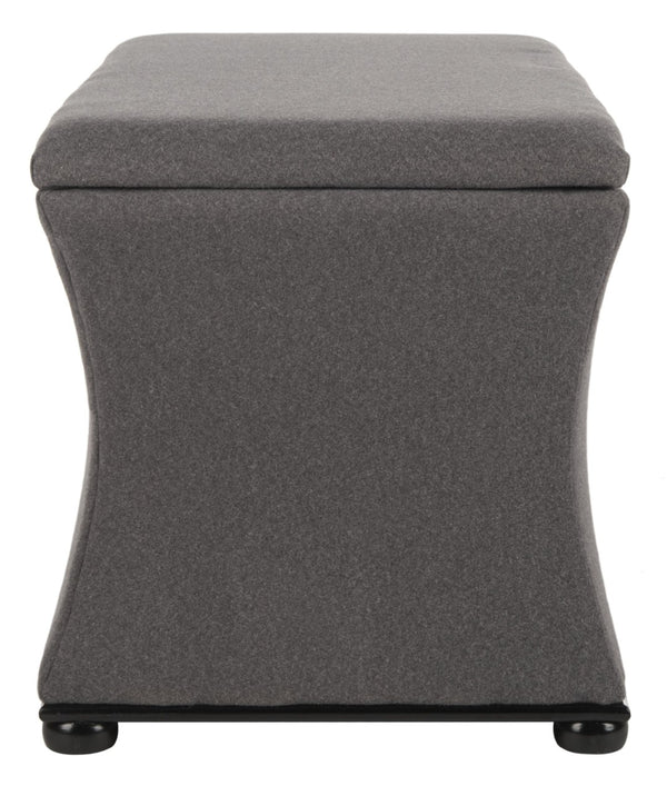 Safavieh Aroura Storage Bench - Elegant Beige Linen-Weave Upholstered Seating With Hidden Storage Solution Black/Grey HUD4071E