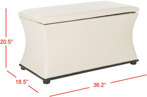 Safavieh Aroura Storage Bench - Elegant White Bicast Leather Design With Hidden Storage For Every Space HUD4071F