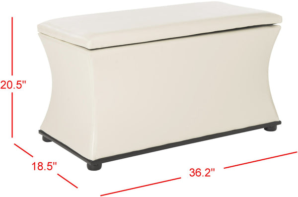 Safavieh Aroura Storage Bench - Elegant White Bicast Leather Design With Hidden Storage For Every Space HUD4071F