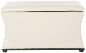 Safavieh Aroura Storage Bench - Elegant White Bicast Leather Design With Hidden Storage For Every Space HUD4071F