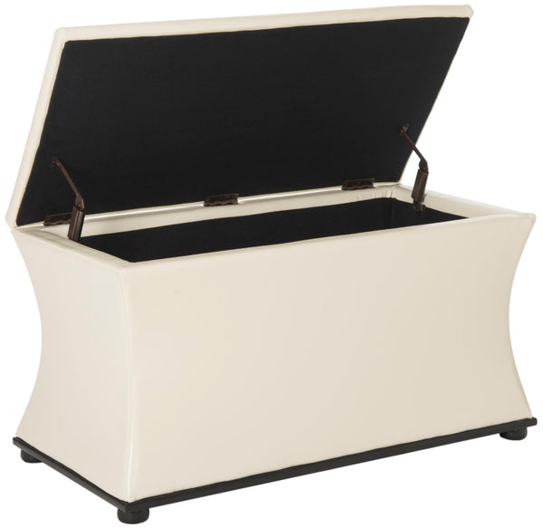Safavieh Aroura Storage Bench - Elegant White Bicast Leather Design With Hidden Storage For Every Space HUD4071F
