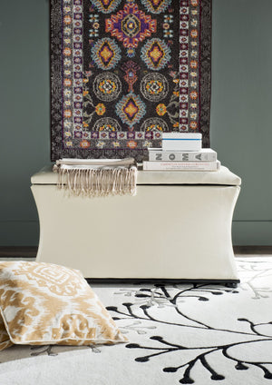 Safavieh Aroura Storage Bench - Elegant White Bicast Leather Design With Hidden Storage For Every Space HUD4071F