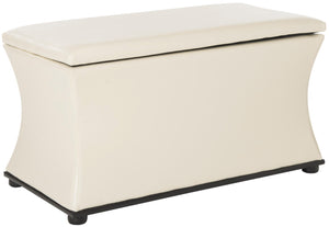 Safavieh Aroura Storage Bench - Elegant White Bicast Leather Design With Hidden Storage For Every Space HUD4071F