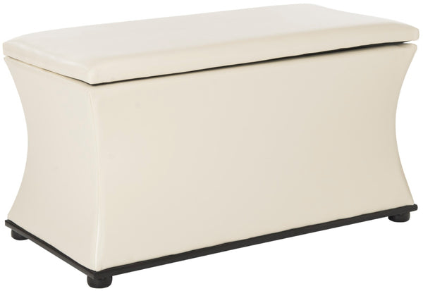 Safavieh Aroura Storage Bench - Elegant White Bicast Leather Design With Hidden Storage For Every Space HUD4071F