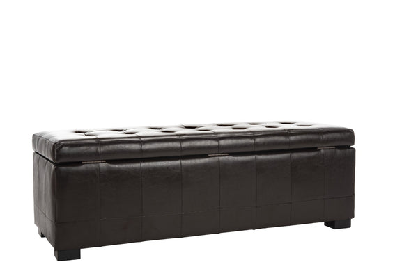 Safavieh Large Manhattan Storage Bench - Stylish Upholstered Seating With Ample Storage For Modern Living Spaces Brown HUD4200A