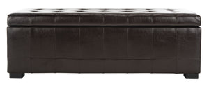 Safavieh Large Manhattan Storage Bench - Stylish Upholstered Seating With Ample Storage For Modern Living Spaces Brown HUD4200A