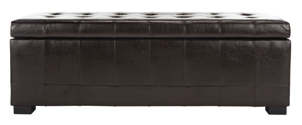 Safavieh Large Manhattan Storage Bench - Stylish Upholstered Seating With Ample Storage For Modern Living Spaces Brown HUD4200A