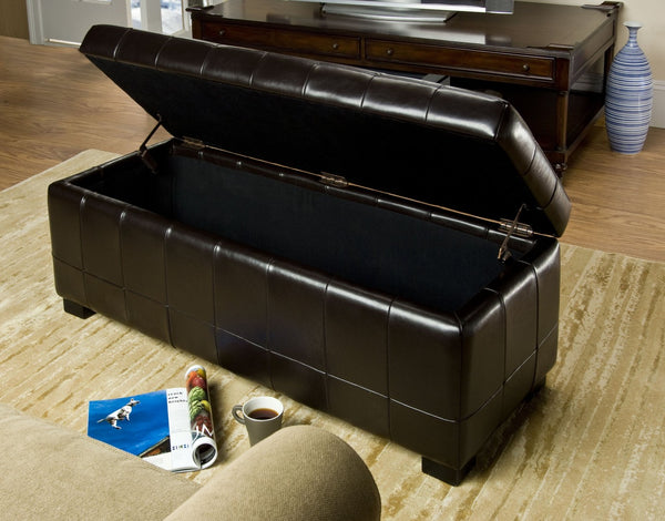 Safavieh Large Manhattan Storage Bench - Stylish Upholstered Seating With Ample Storage For Modern Living Spaces Brown HUD4200A